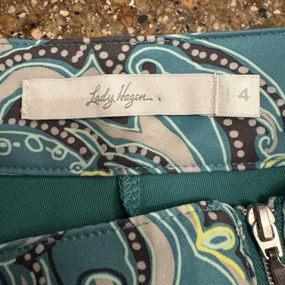 Lady Hagen Skort Womens 4 Green Paisley Stretch Tennis Pickleball Golf Athletic - Picture 4 of 8